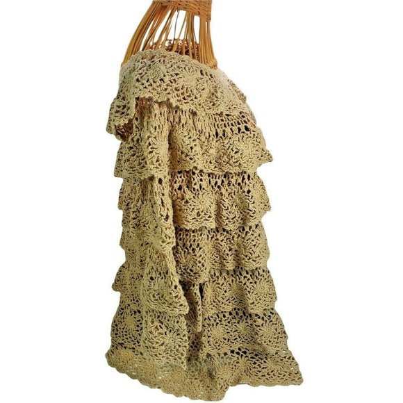 Denim 24/7 Oatmeal Layered  Crochet Top Medium - Picture 2 of 3